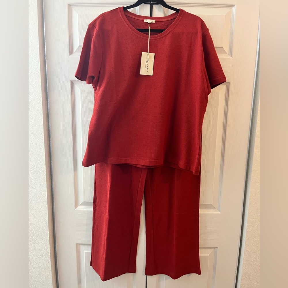 Tea n Rose Two Piece Matching Set in Red